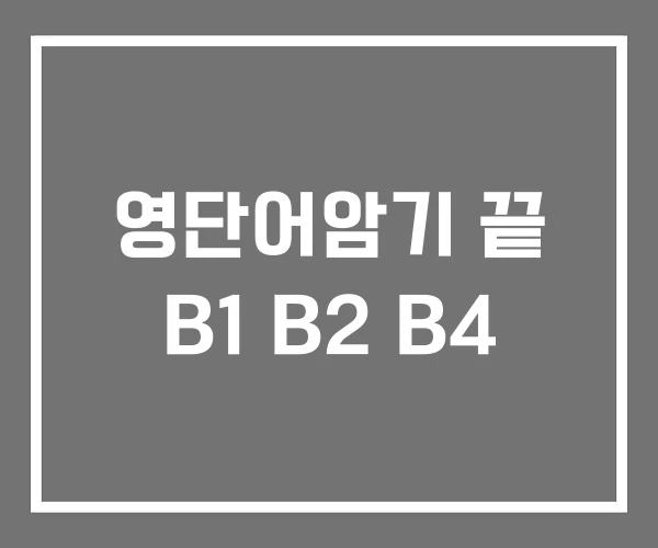 영단어암기 끝 B1 B2 B4 영단어암기 끝 B1 B2 B4