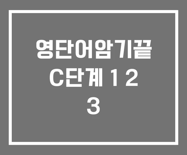 영단어암기끝 C단계 1 2 3 영단어암기끝 C단계 1 2 3